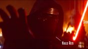 Our first good look at Kylo Ren. His mask reminds me of Darth Revan. Somehow I don't think he's saying "these aren't the droids you're looking for". Kylo Ren. Full frontal.